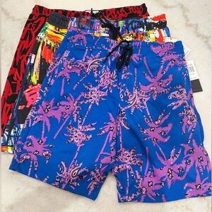 3 pair Fresh Prints of Bel-Air Vibrant Multicolor Graphic Shorts Mens Size M